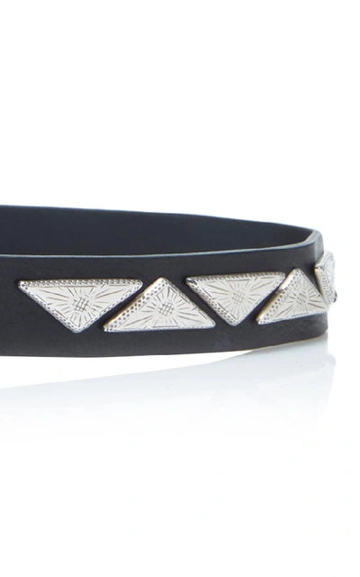 Shop Isabel Marant Nyzo Studded Leather Waist Belt In Black