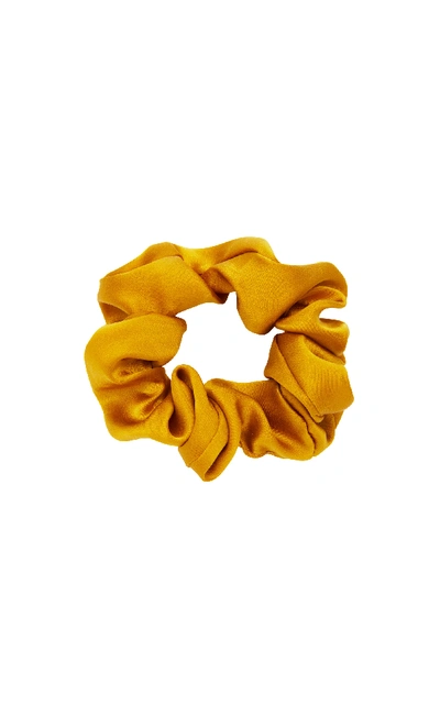 Shop Donni Chiquita Silk Scrunchie In Yellow