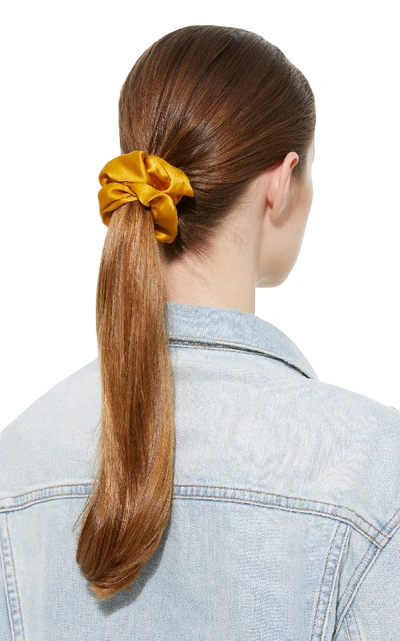 Shop Donni Chiquita Silk Scrunchie In Yellow