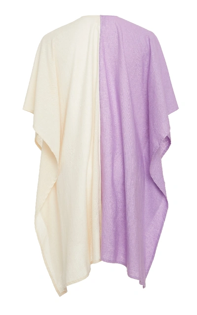 Shop Donni Exclusive Hart Two-tone Linen-blend Kimono In Multi
