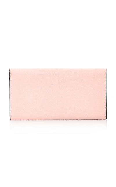 Shop Valextra Twist Leather Wallet In Pink