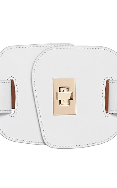 Shop Maison Vaincourt Leather Waist Belt In White