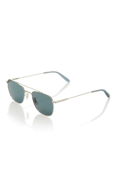 Shop Garrett Leight Riviera Sunglasses In Silver