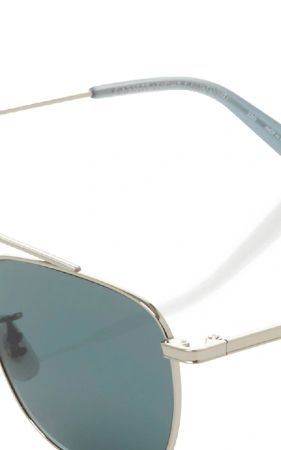 Shop Garrett Leight Riviera Sunglasses In Silver