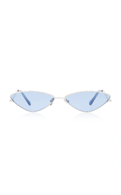 Shop Spektre Xxx Cat-eye Metal Sunglasses In Blue