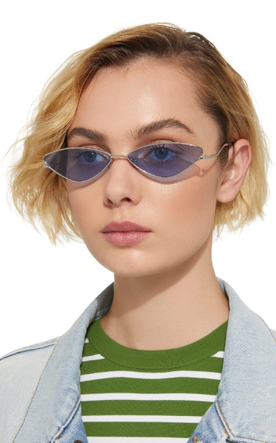 Shop Spektre Xxx Cat-eye Metal Sunglasses In Blue