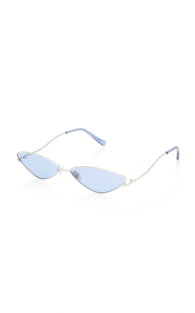 Shop Spektre Xxx Cat-eye Metal Sunglasses In Blue