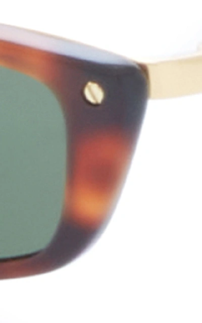 Shop Linda Farrow Rectangle-frame Acetate Sunglasses  In Black