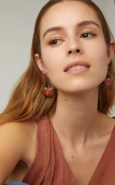 Shop Silvia Furmanovich 18k Gold, Resin, Citrine And Diamond Earrings In Red