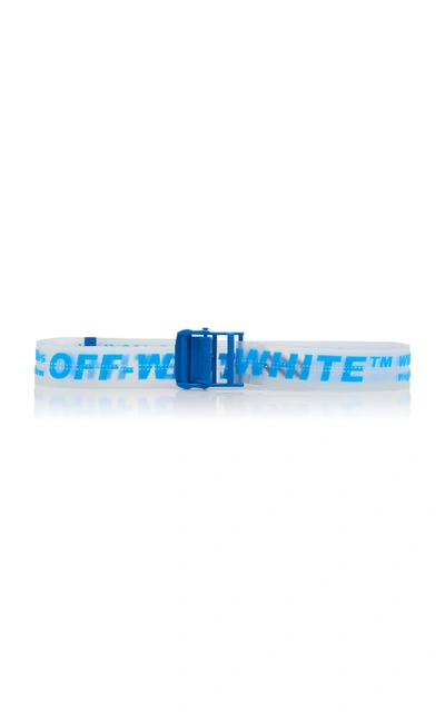 Shop Off-white Blue Printed Translucent-rubber Belt