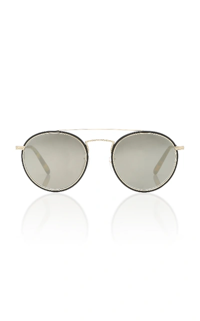 Shop Oliver Peoples Ellice Aviator Sunglasses In Gold
