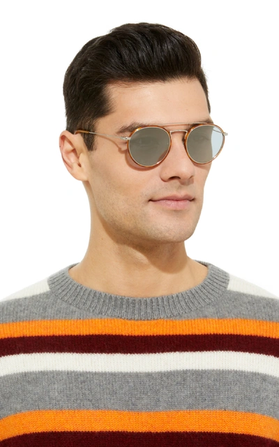 Shop Oliver Peoples Ellice Aviator Sunglasses In Orange