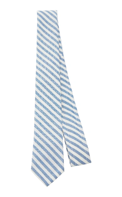 Shop Thom Browne Striped Wool-blend Tie