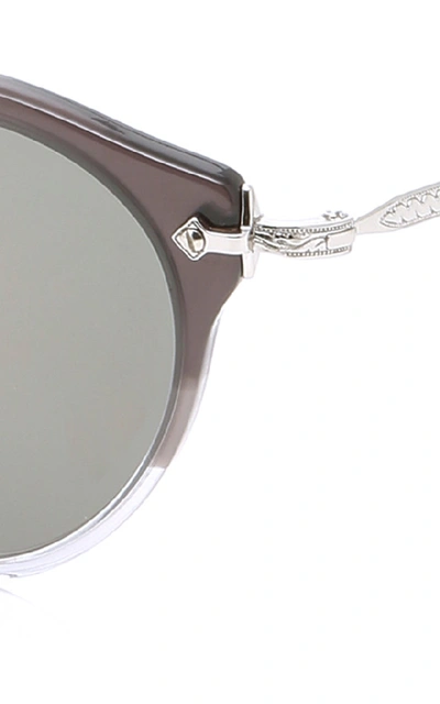 Shop Oliver Peoples Op-505 Round Sunglasses In Grey
