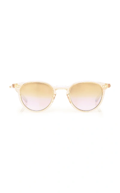 Shop Mr Leight Marmont Round Rose Gold And Acetate Sunglasses In Pink
