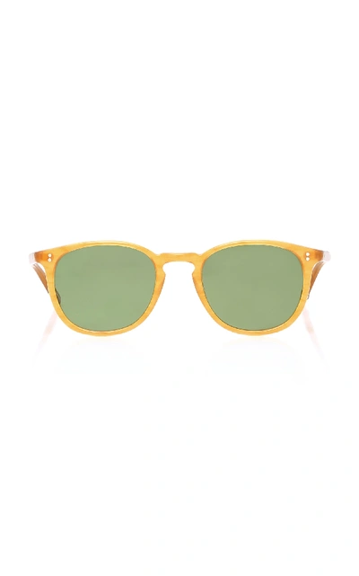 Shop Garrett Leight Kinney Round-frame Acetate Sunglasses In Yellow