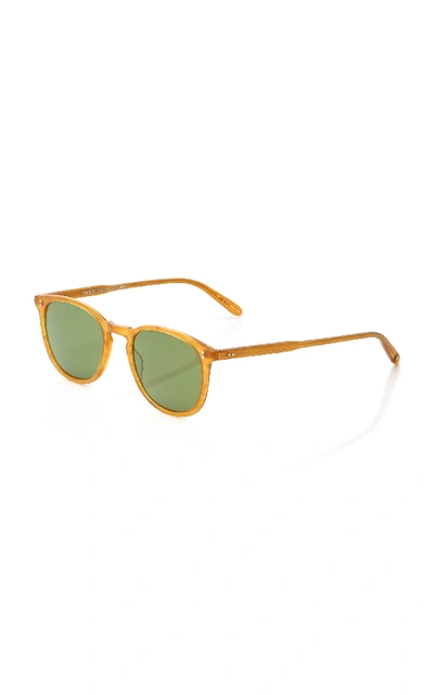 Shop Garrett Leight Kinney Round-frame Acetate Sunglasses In Yellow