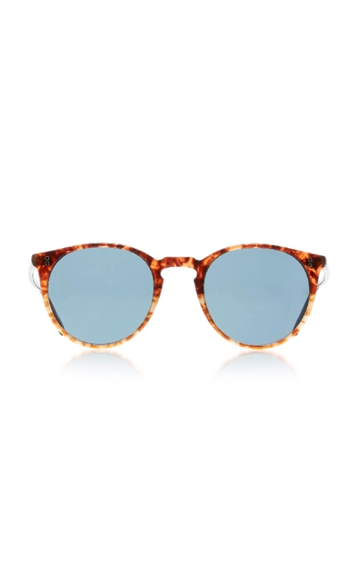 Shop Oliver Peoples O'malley Round Acetate Sunglasses In Red