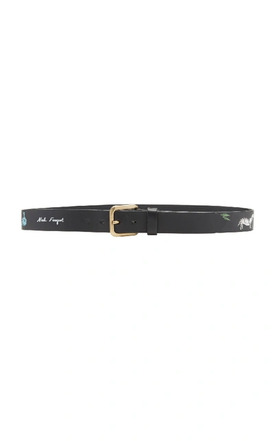 Shop Nick Fouquet Hand-painted Italian Leather Belt In Black