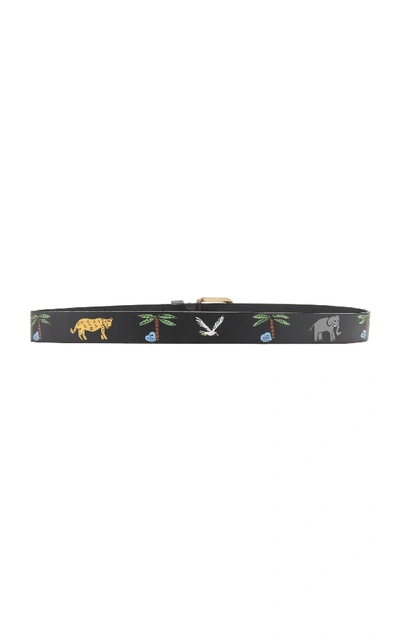 Shop Nick Fouquet Hand-painted Italian Leather Belt In Black