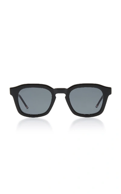 Shop Thom Browne Matte Acetate Square Sunglasses In Black