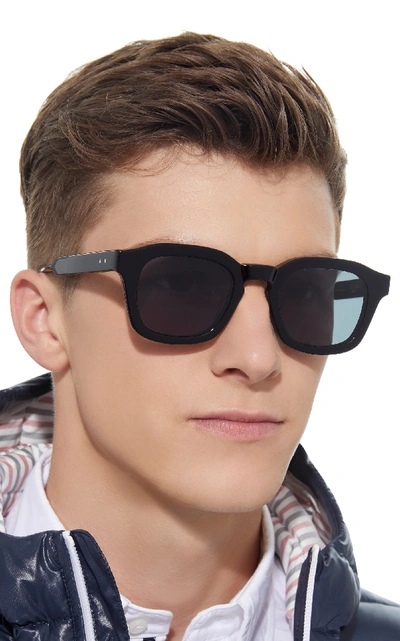 Shop Thom Browne Matte Acetate Square Sunglasses In Black