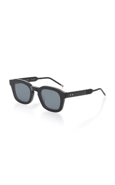 Shop Thom Browne Matte Acetate Square Sunglasses In Black