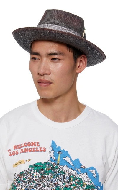 Shop Nick Fouquet Exclusive Domain Straw Fedora In Grey