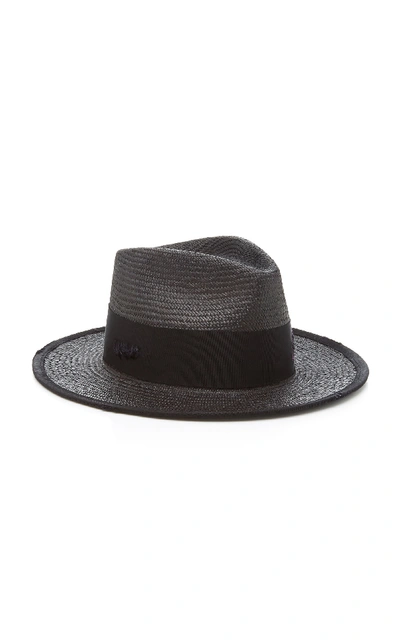 Shop Nick Fouquet Exclusive Bordeaux Straw Fedora In Black