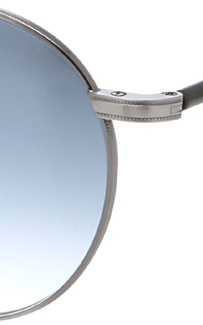 Shop Garrett Leight Exclusive Wilson M Round Sunglasses In Silver