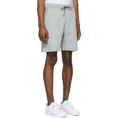 Shop Nike Grey Tech Fleece Nsw Shorts In 063 Dkgrey