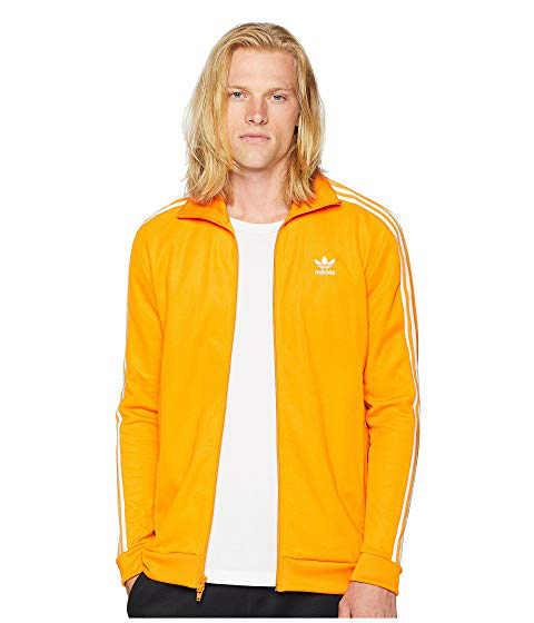 adidas beckenbauer track top orange