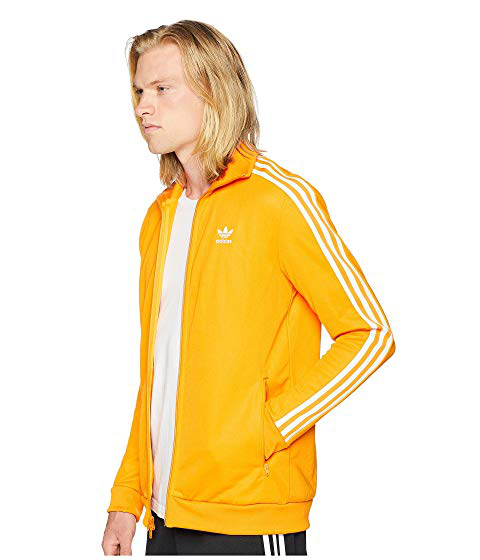 adidas beckenbauer track top orange
