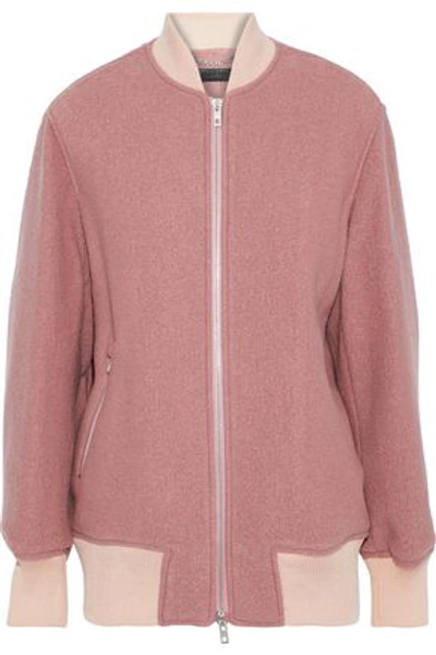 Shop Rag & Bone Elle Felted Wool-bouclé Bomber Jacket In Antique Rose