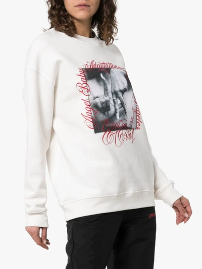 Shop Adaptation Graphic Print Long-sleeved Cotton Jumper In White