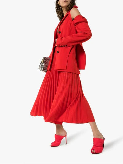 Shop Beaufille Lozano Pleated Skirt In Red