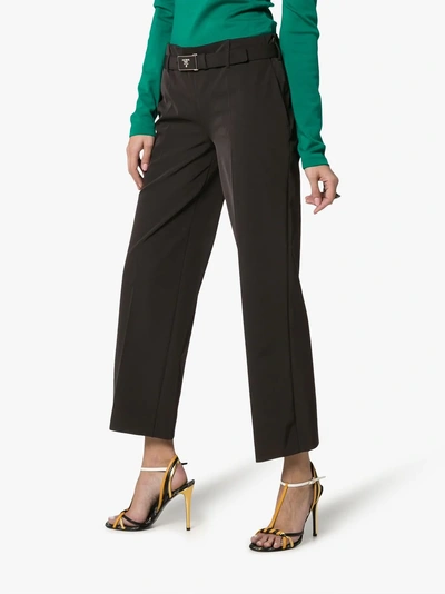 Shop Prada Technical Fabric Trousers In Black