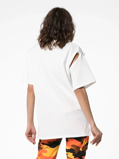 Shop Ambush 2way Cutout Logo Print Cotton T Shirt In White