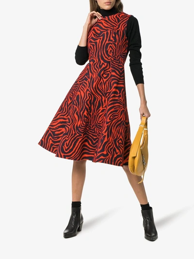 Shop Calvin Klein 205w39nyc Sleeveless Printed Midi-dress In 628 Red