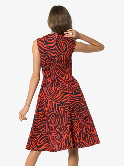 Shop Calvin Klein 205w39nyc Sleeveless Printed Midi-dress In 628 Red