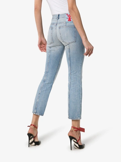 Shop Adaptation Rider Cropped Skinny Jeans In Blue