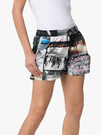 Shop Adaptation Photo Print Track Shorts In Multicoloured