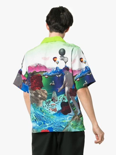 Shop Prada Printed Shirt In F0136/turchese