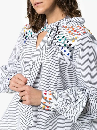 Shop Rosie Assoulin Bead Embellished Blouse In White