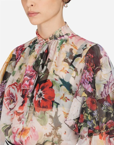 Shop Dolce & Gabbana Printed Silk Shirt In Floral Print