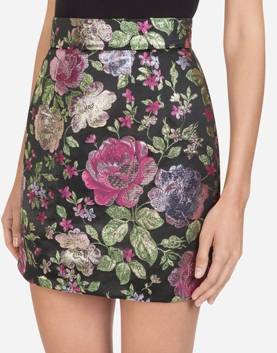 Shop Dolce & Gabbana Short Lurex Jacquard Skirt In Multi-colored