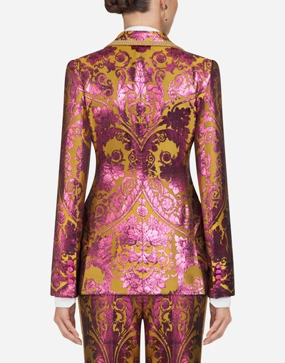 Shop Dolce & Gabbana Single-breasted Lurex Jacquard Blazer In Multi-colored