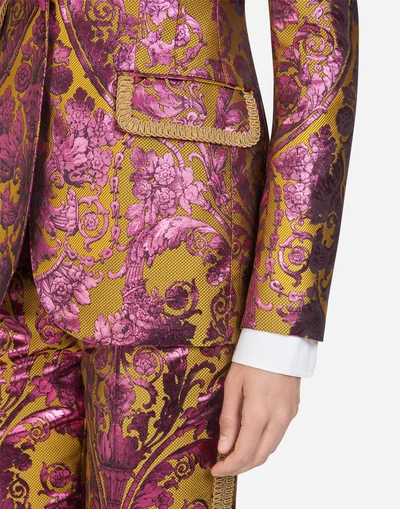Shop Dolce & Gabbana Single-breasted Lurex Jacquard Blazer In Multi-colored