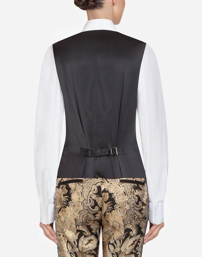 Shop Dolce & Gabbana Jacquard Vest In Silver