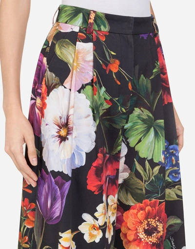 Shop Dolce & Gabbana Floral-print Cotton Pants In Floral Print